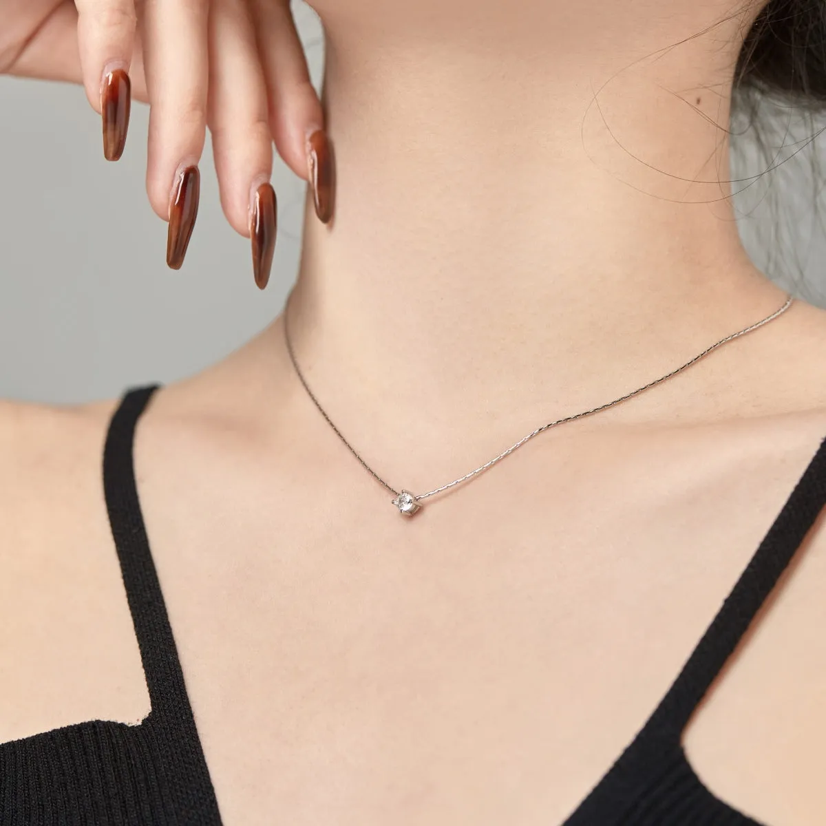 0.25 Carat Round Cut Solitaire Pendant Necklace