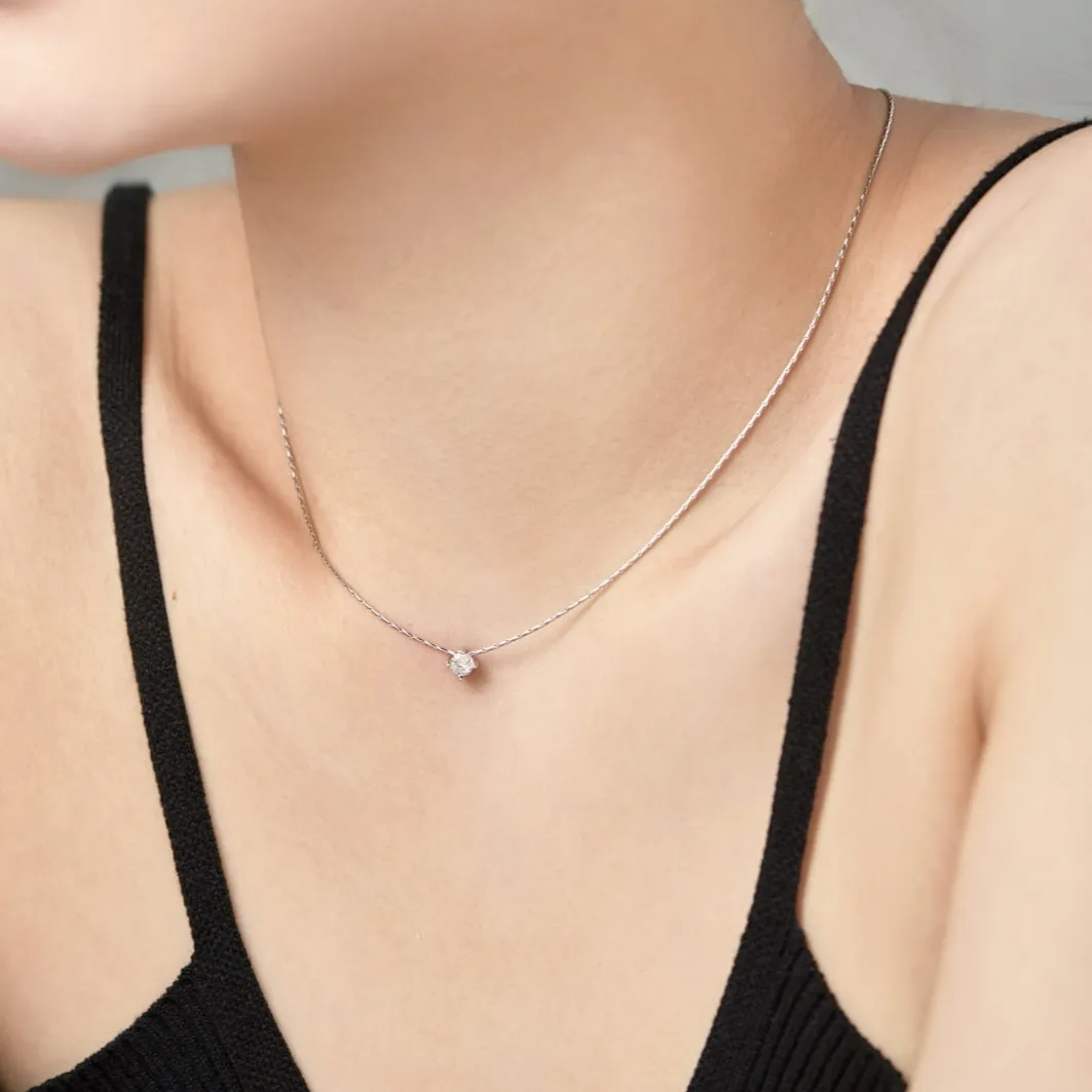 0.25 Carat Round Cut Solitaire Pendant Necklace
