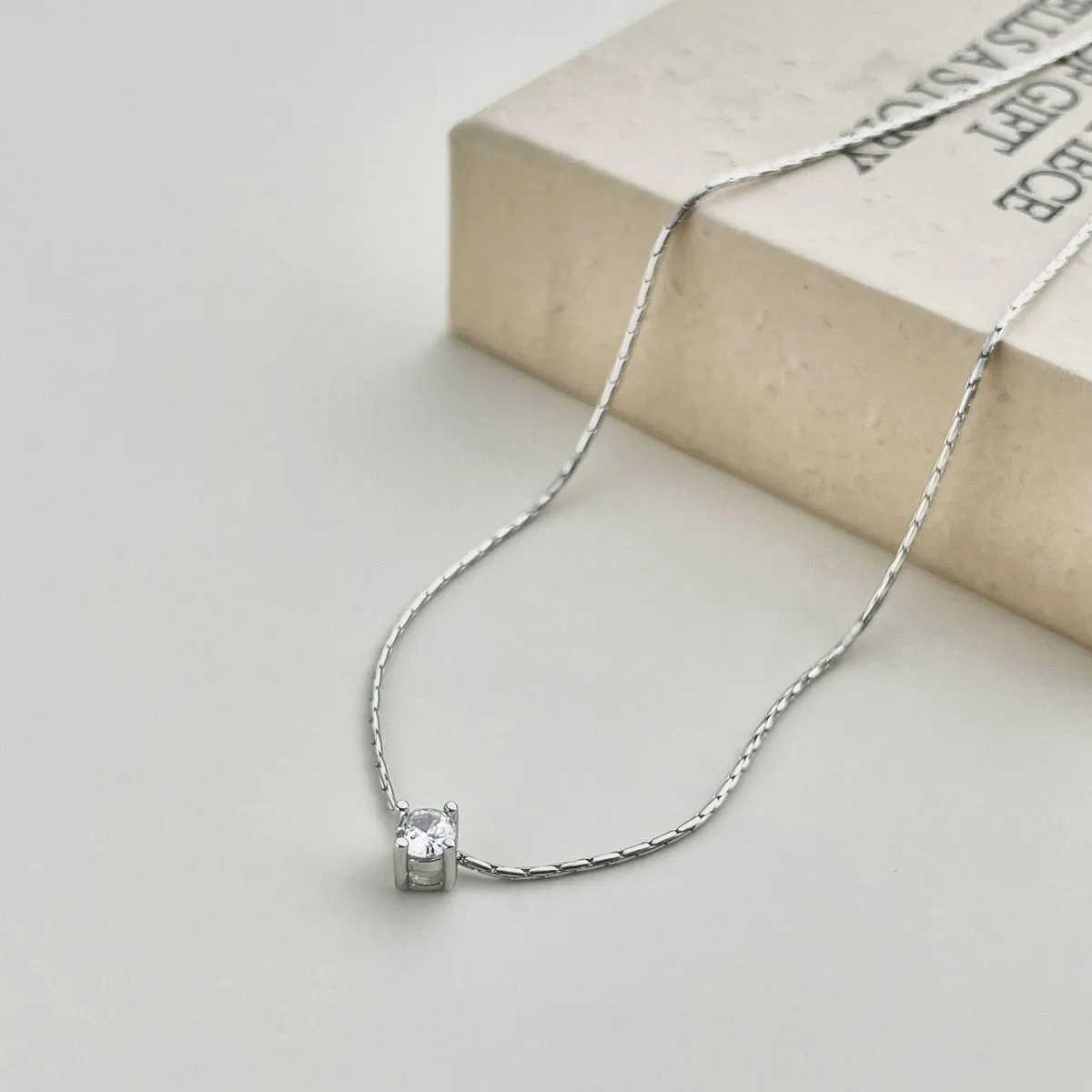 0.25 Carat Round Cut Solitaire Pendant Necklace