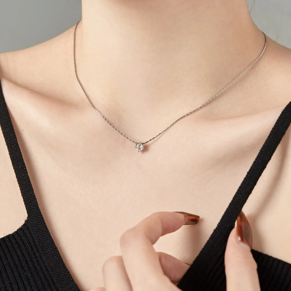 0.25 Carat Round Cut Solitaire Pendant Necklace