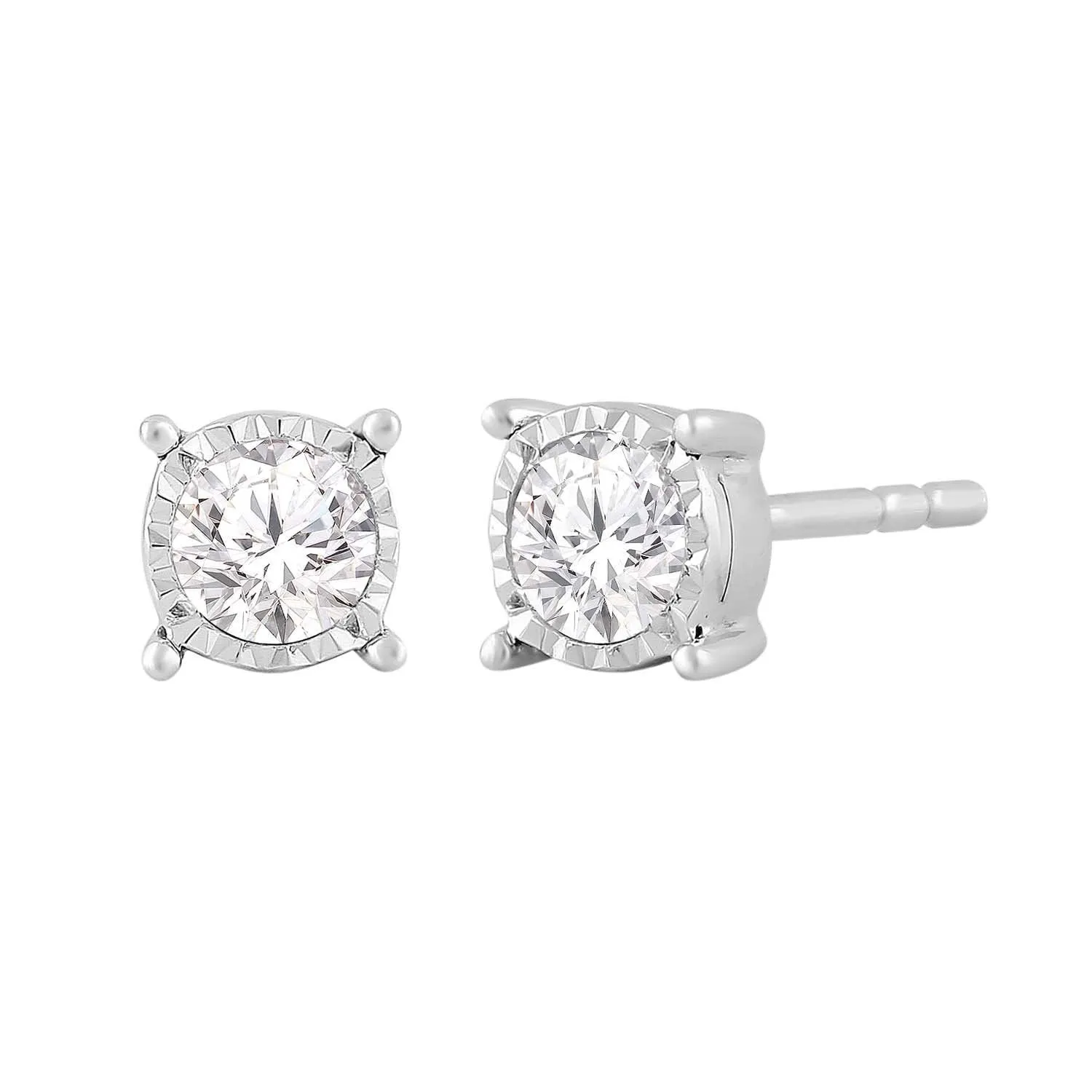 0.33ct Diamond Stud Earrings In 9Ct White Gold