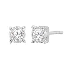 0.33ct Diamond Stud Earrings In 9Ct White Gold