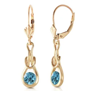 1.3 Carat 14K Solid Yellow Gold Elysian Blue Topaz Earrings