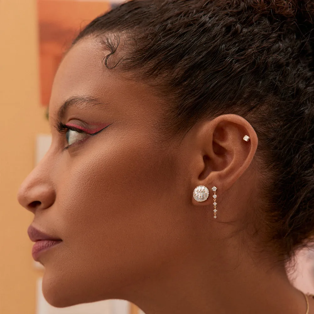 14k Dangling 4 Prong Diamond Drop Earrings