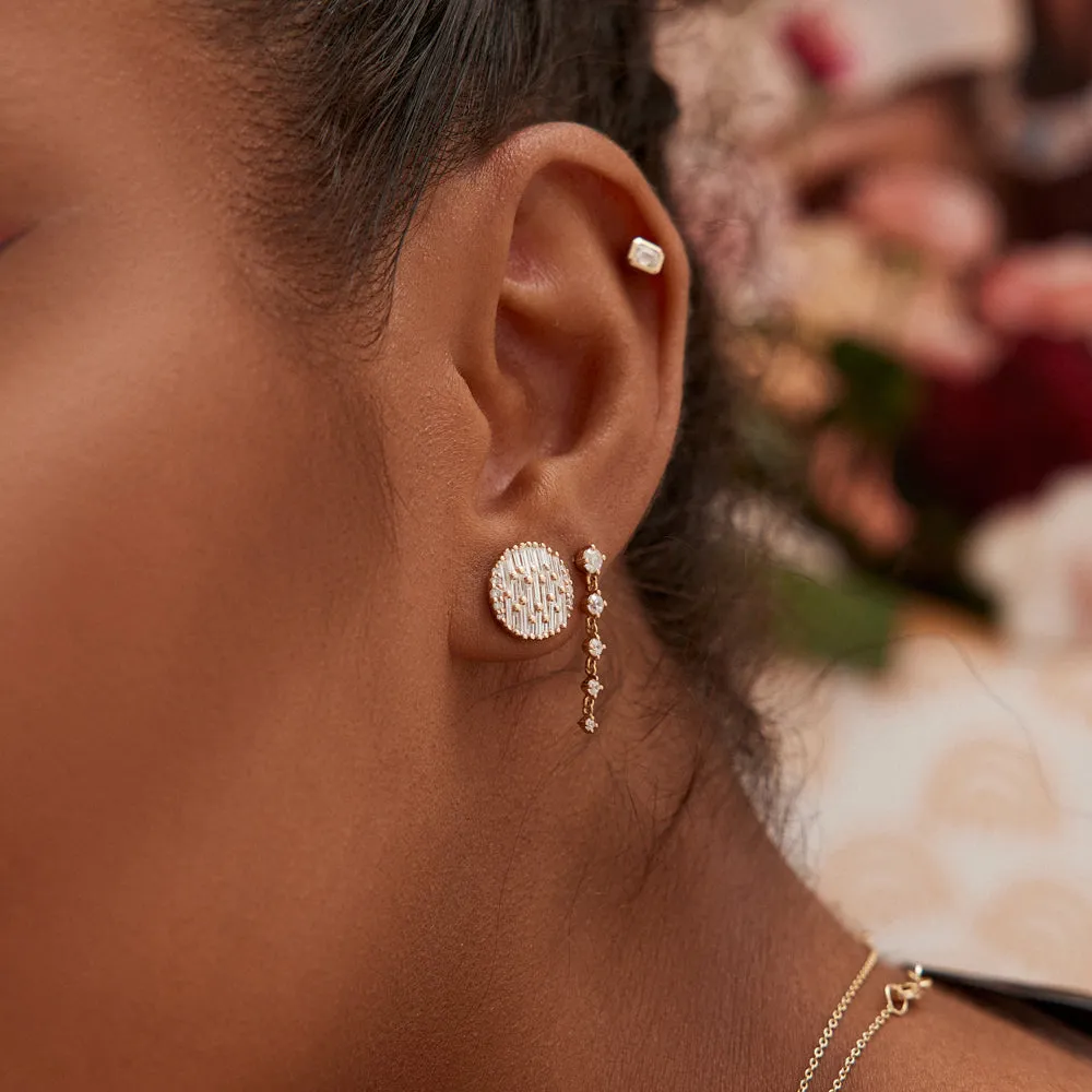 14k Dangling 4 Prong Diamond Drop Earrings