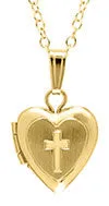 14K Gold Filled Heart and Cross Locket