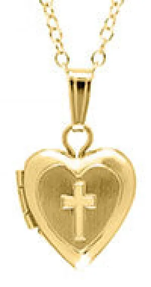 14K Gold Filled Heart and Cross Locket