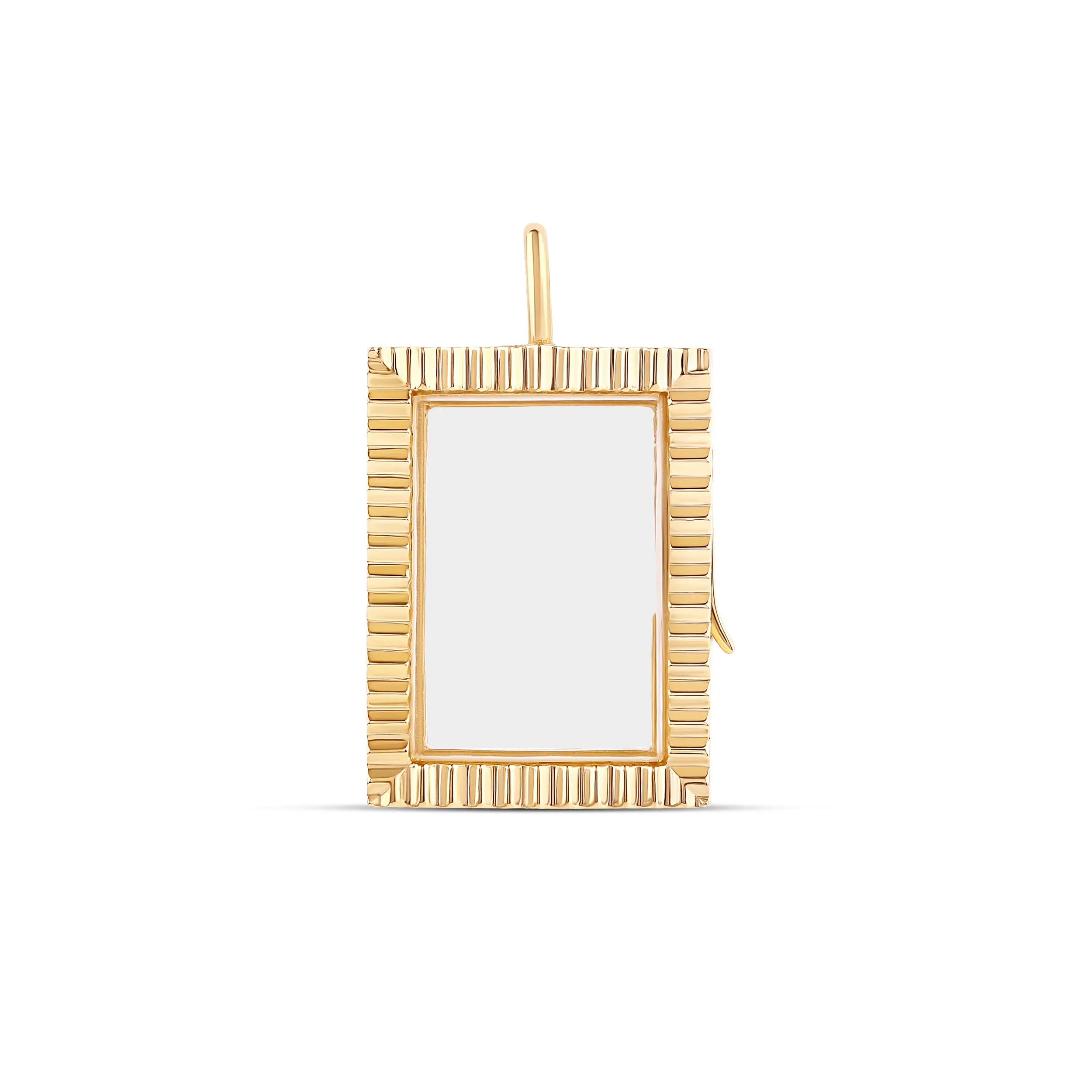 14k Gold Fluted Charm Locket