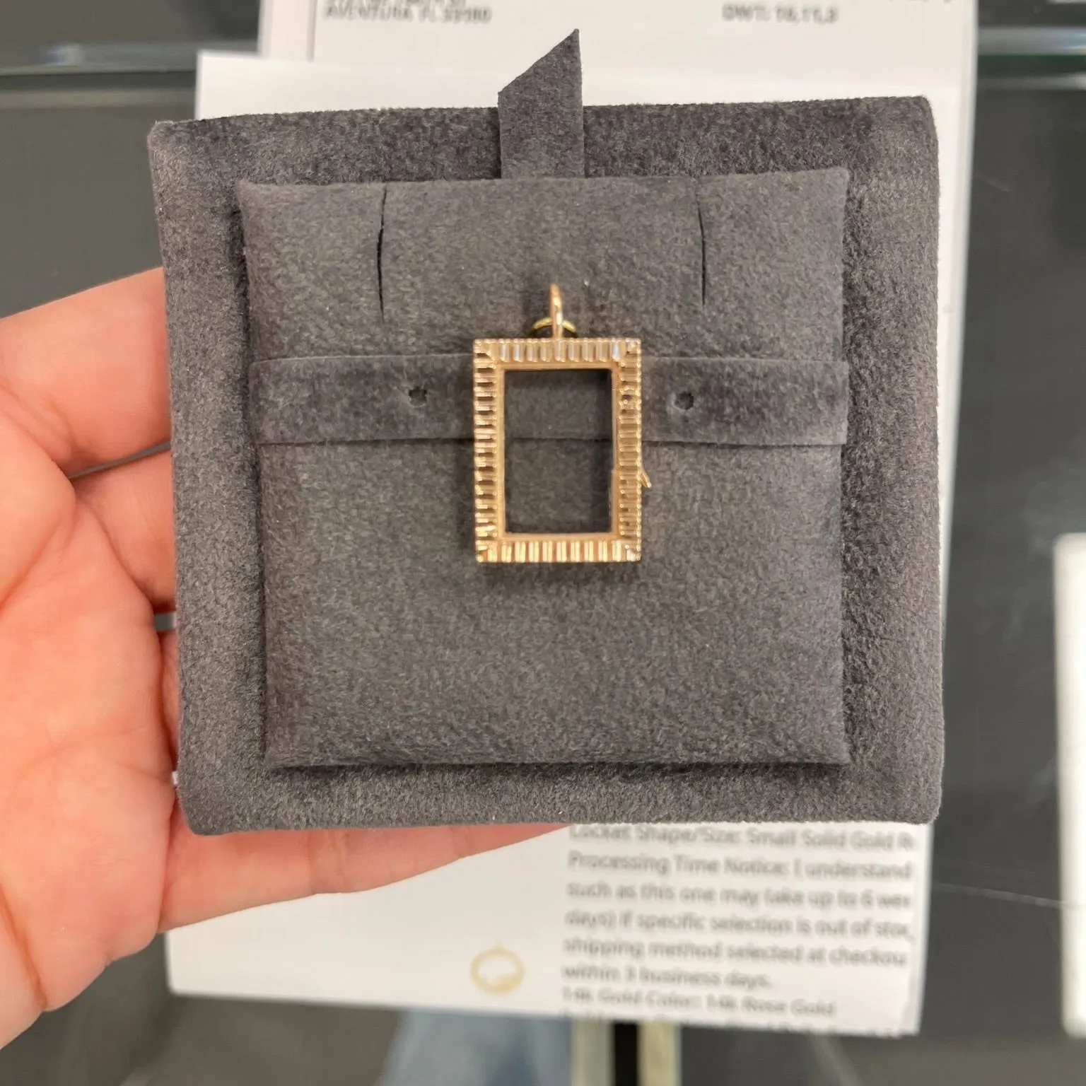 14k Gold Fluted Charm Locket