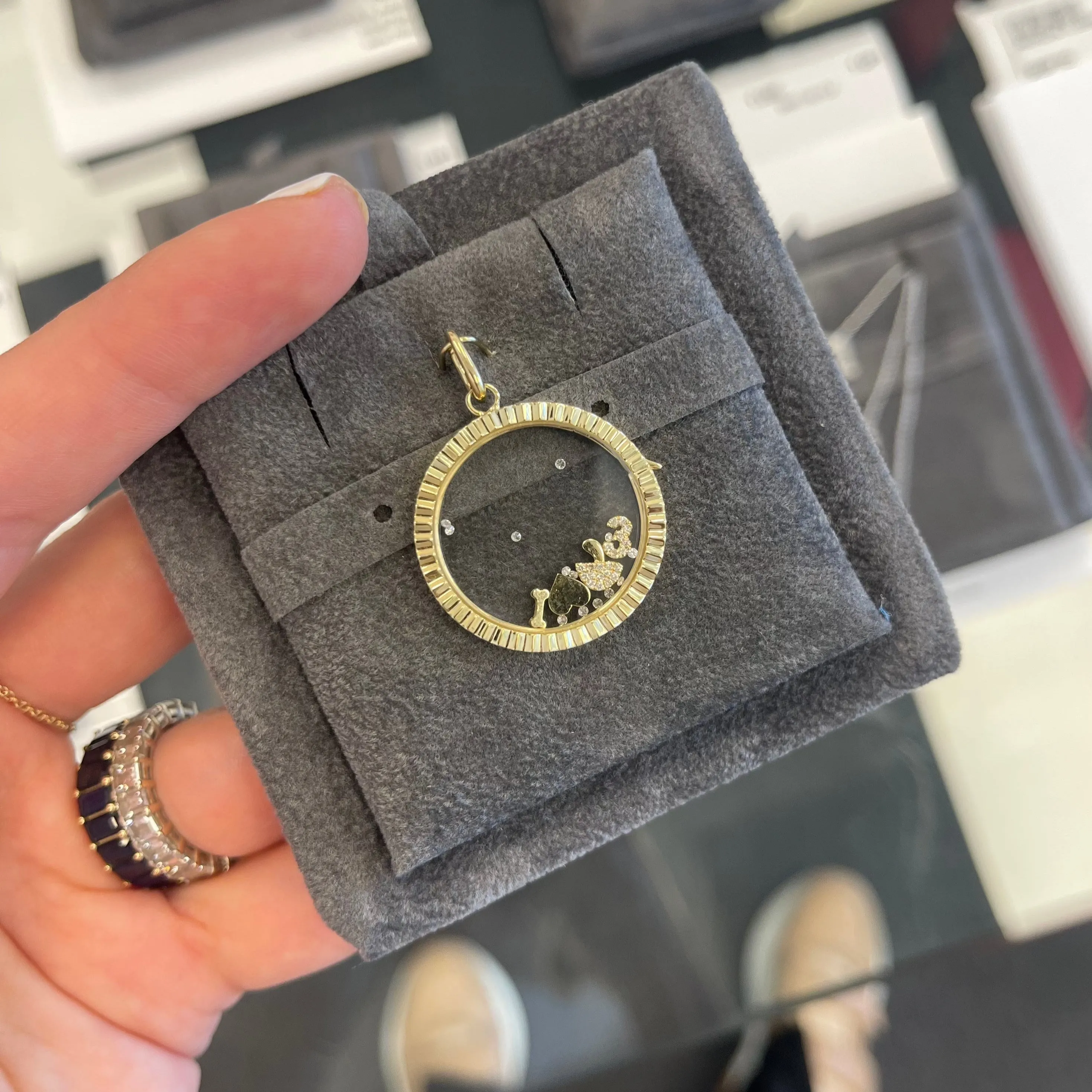 14k Gold Fluted Charm Locket