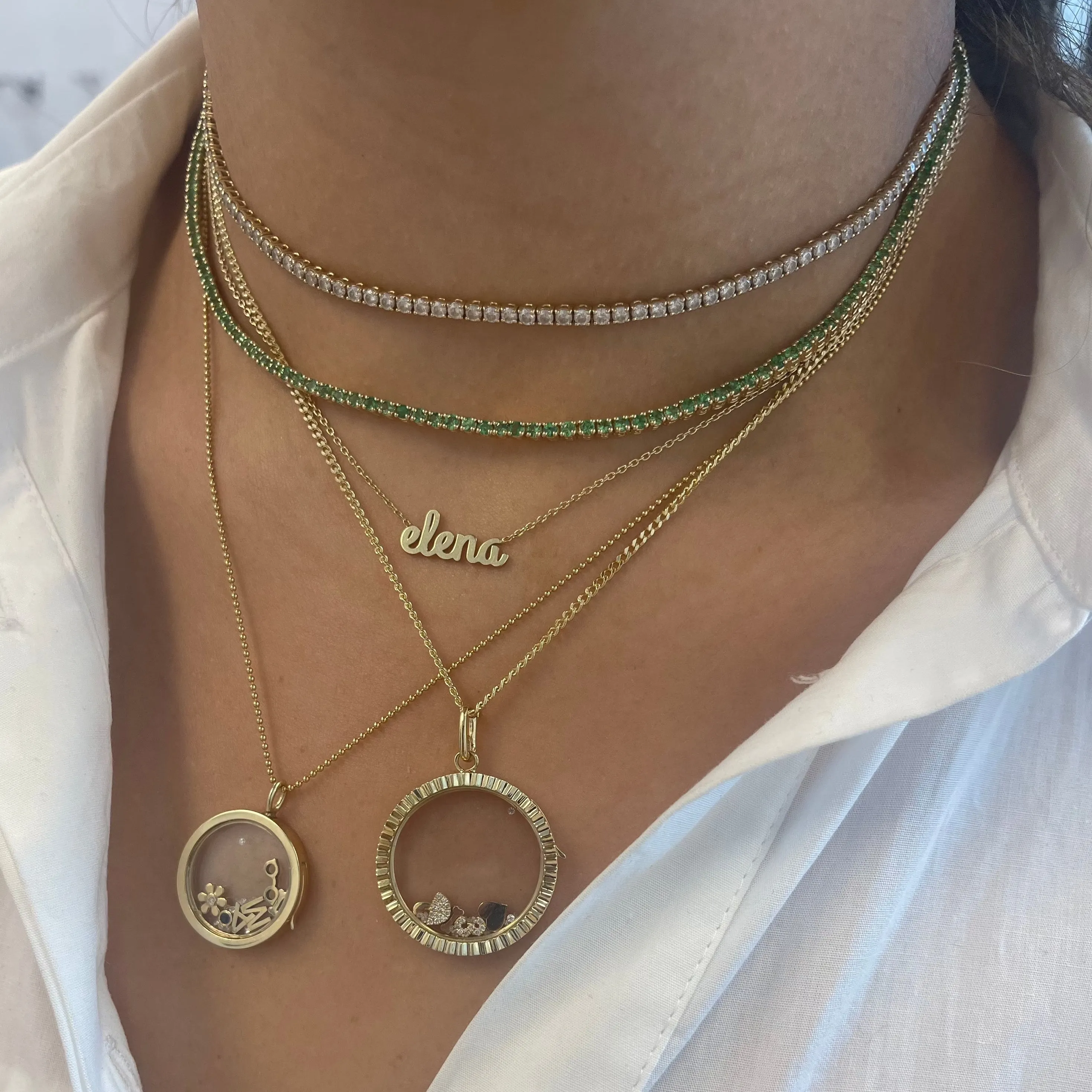 14k Gold Fluted Charm Locket