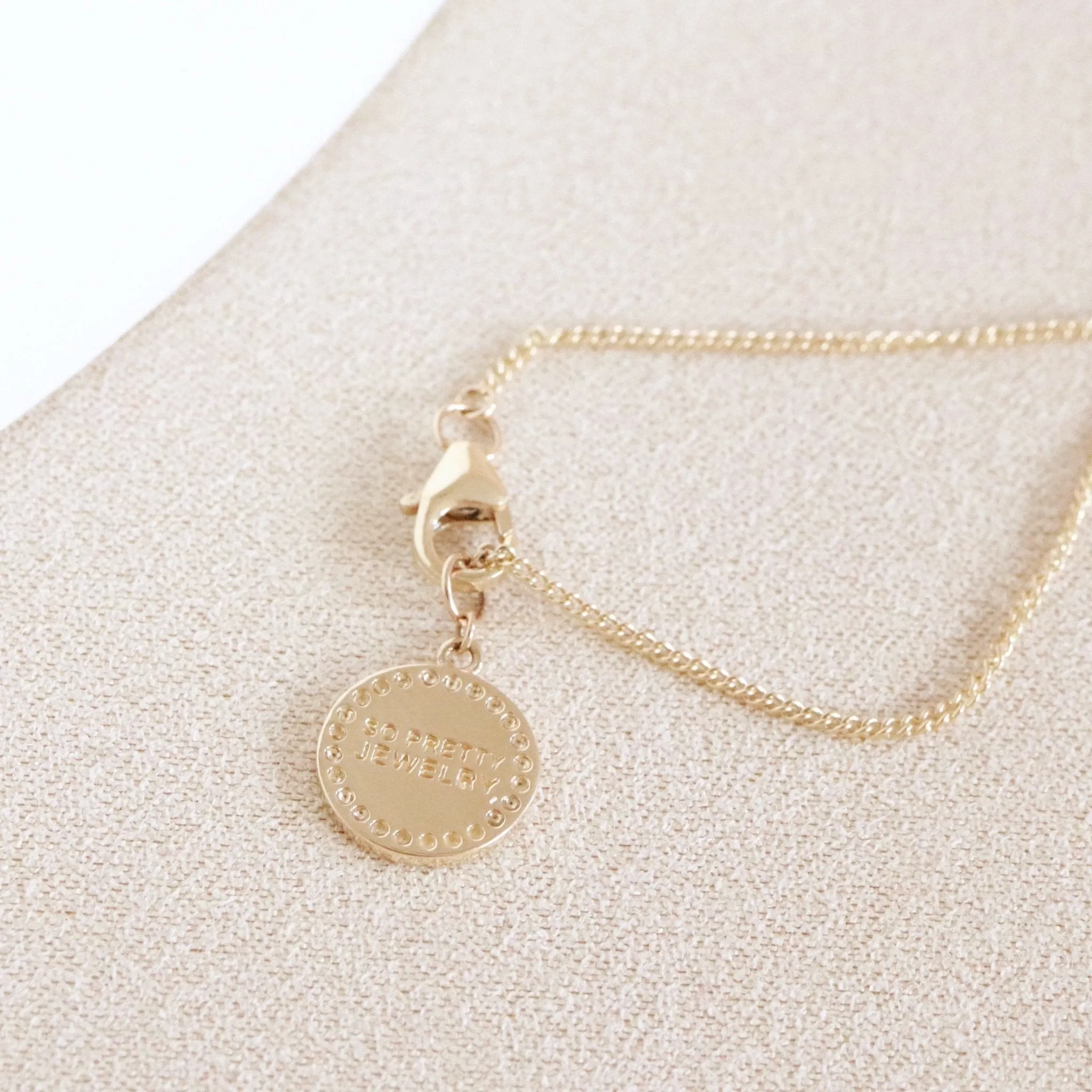 14K SOLID GOLD - DAINTY POISE DISK NECKLACE