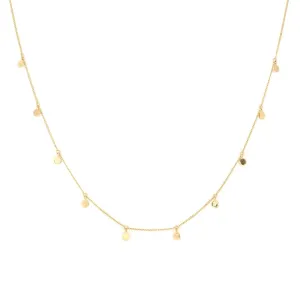 14K SOLID GOLD - DAINTY POISE DISK NECKLACE