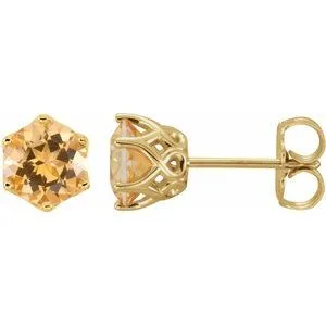 14K White Natural Swiss Blue Topaz Earrings