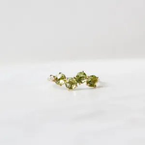 14k Yellow Gold Round Peridot Ring