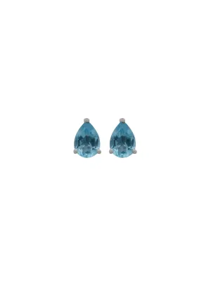 1.50ct Blue Topaz 14K Gold Stud Earrings