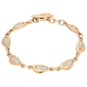 18ct Rose Gold Coquina 0.02ct Diamond Seven Stone Pebble Bracelet