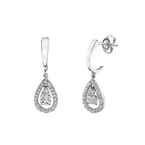 18ct White Gold Teardrop 0.50ct Diamond Earrings KML1710WR5J