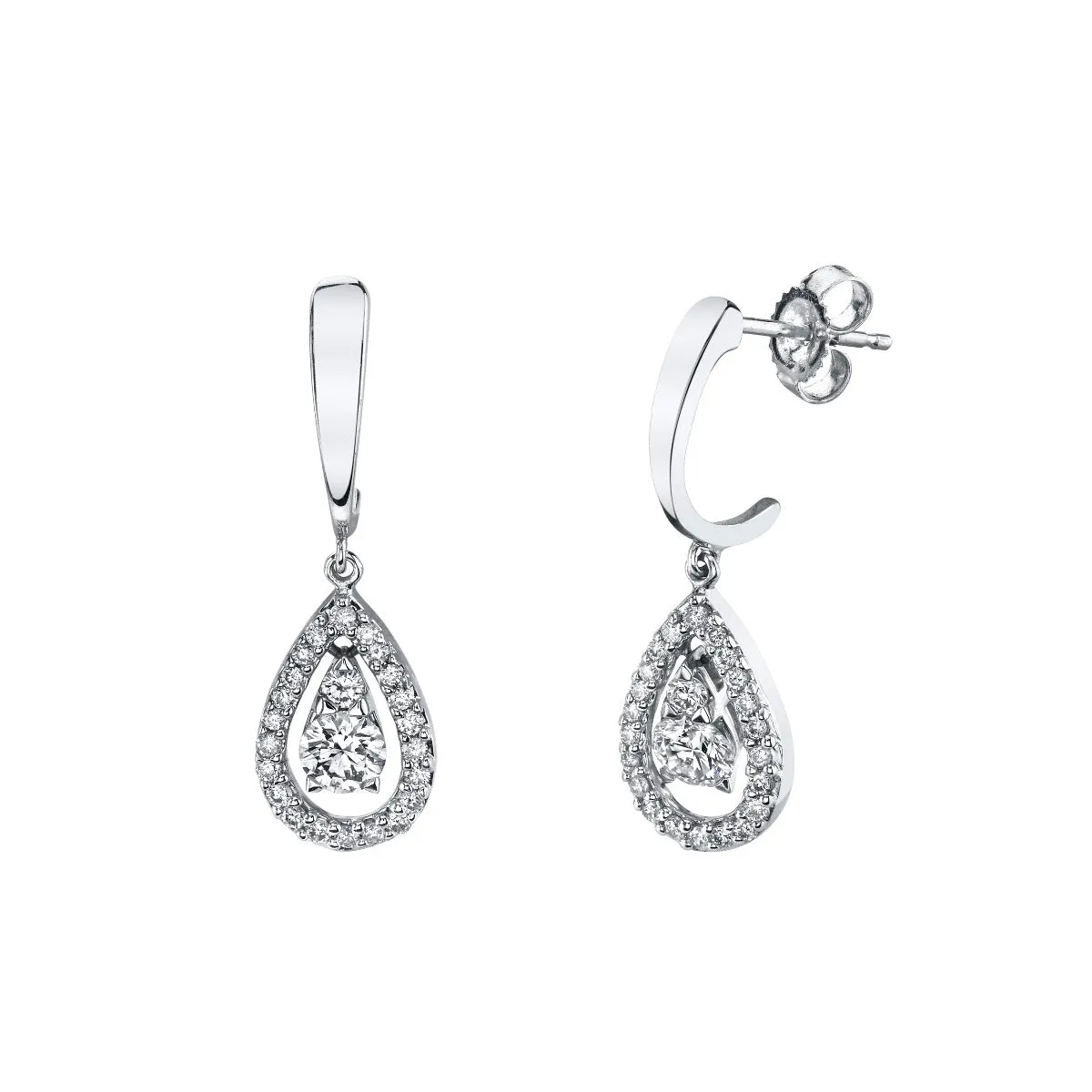 18ct White Gold Teardrop 0.50ct Diamond Earrings KML1710WR5J