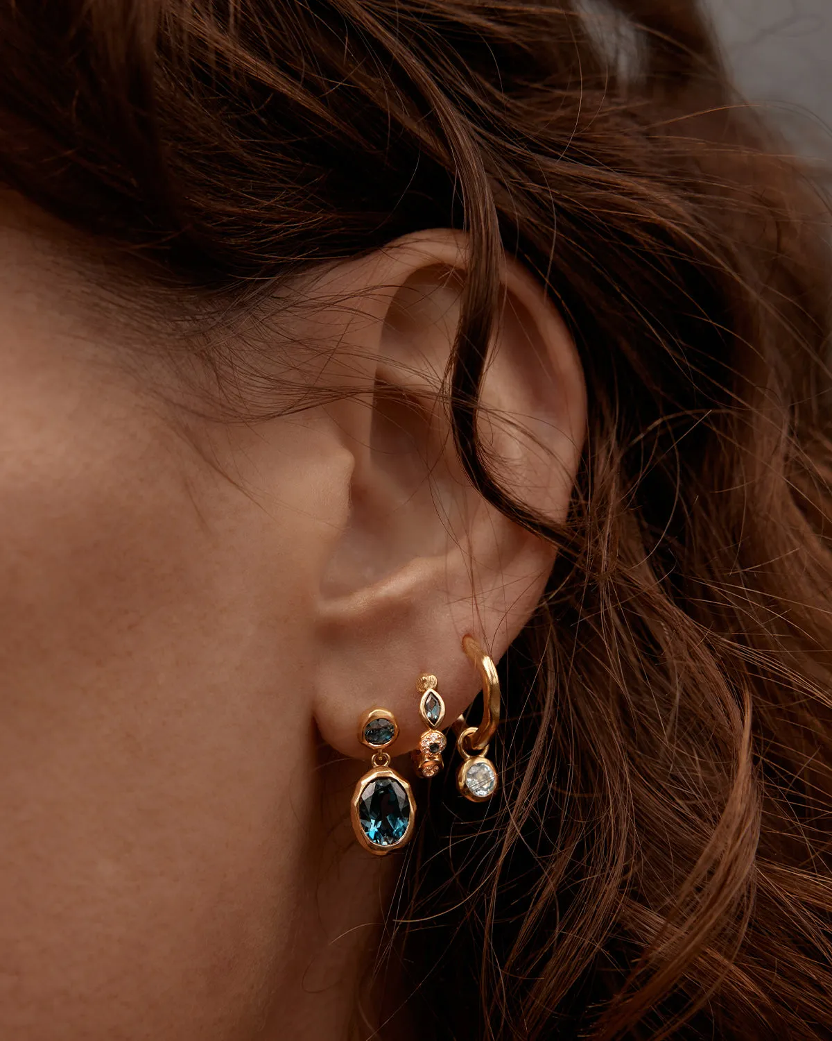 18k Gold Vermeil Sacred Jewel Topaz Earrings