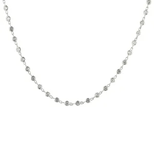 18K White Gold Eyelet-Set Diamond Necklace