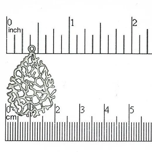 29mm x 20mm Delicate Coral Charm - Made of Plated Brass - Sold Individually - K14