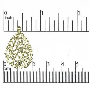 29mm x 20mm Delicate Coral Charm - Made of Plated Brass - Sold Individually - K14