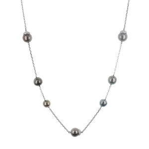 41-Inch Black Tahitian Pearl and Diamond Necklace