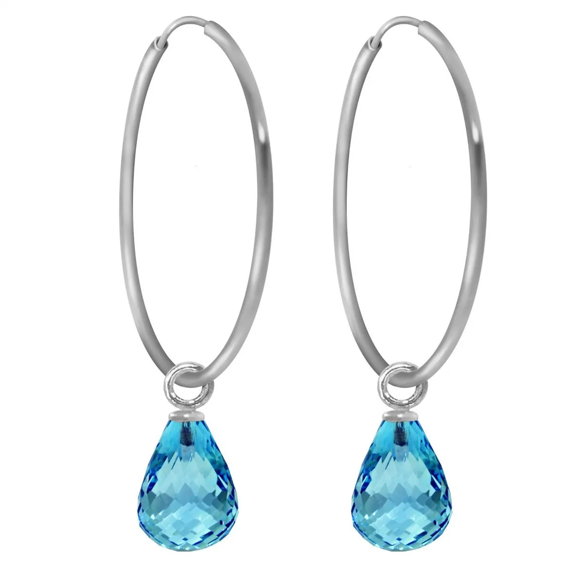 4.5 Carat 14K Solid White Gold Boston Comfort Blue Topaz Earrings