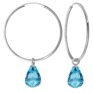 4.5 Carat 14K Solid White Gold Boston Comfort Blue Topaz Earrings