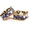 8mm Gold Plate Squaredell - Tanzanite (Sold by the piece)