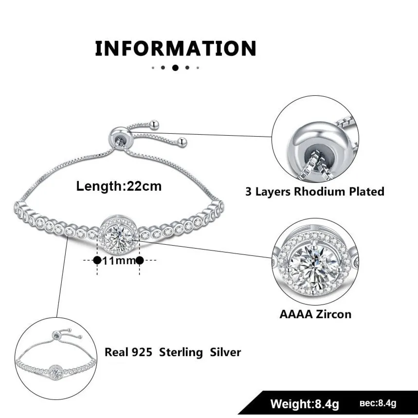 925 Sterling Silver Zirconia Bracelet