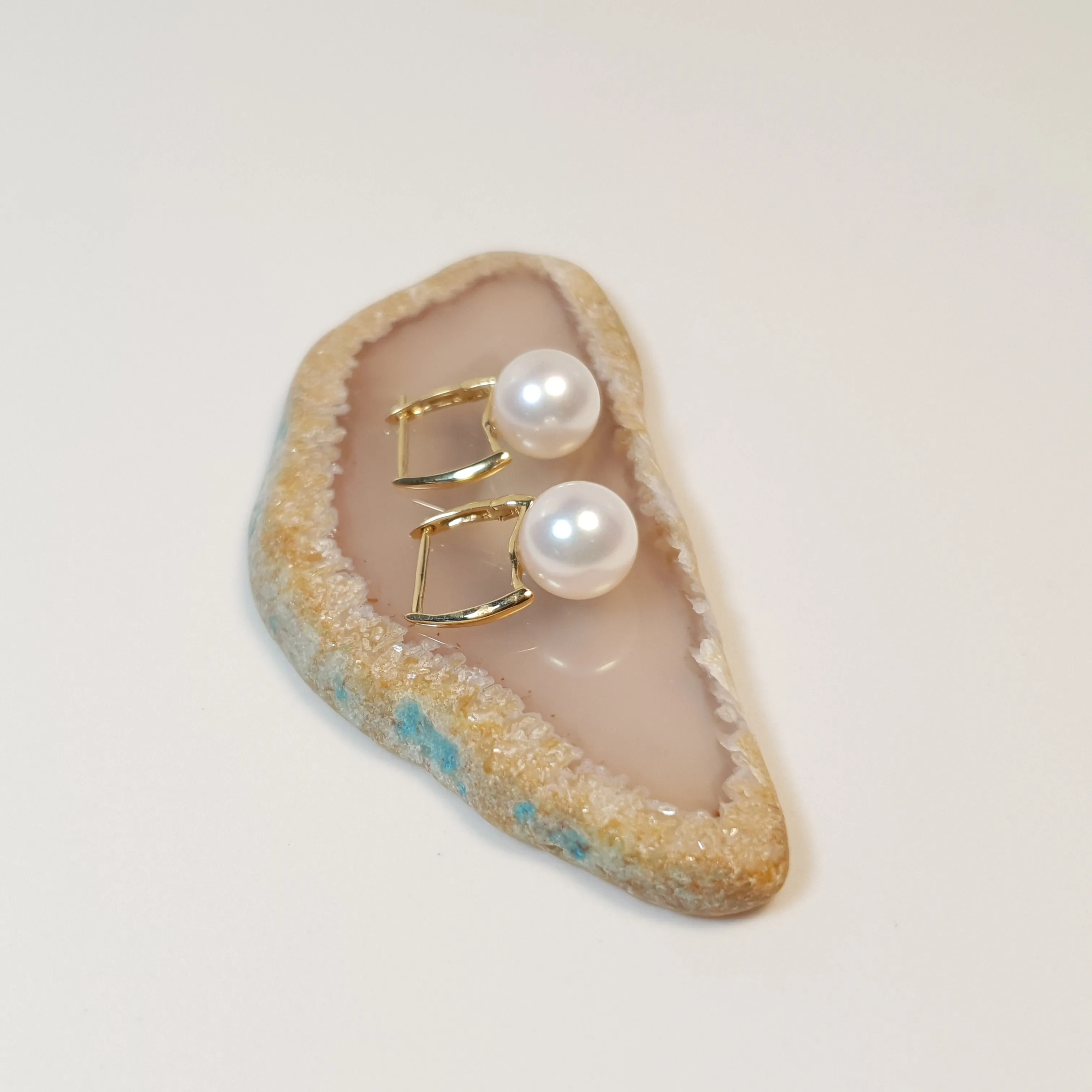 Akoya Pearl Earrings, Yellow Gold