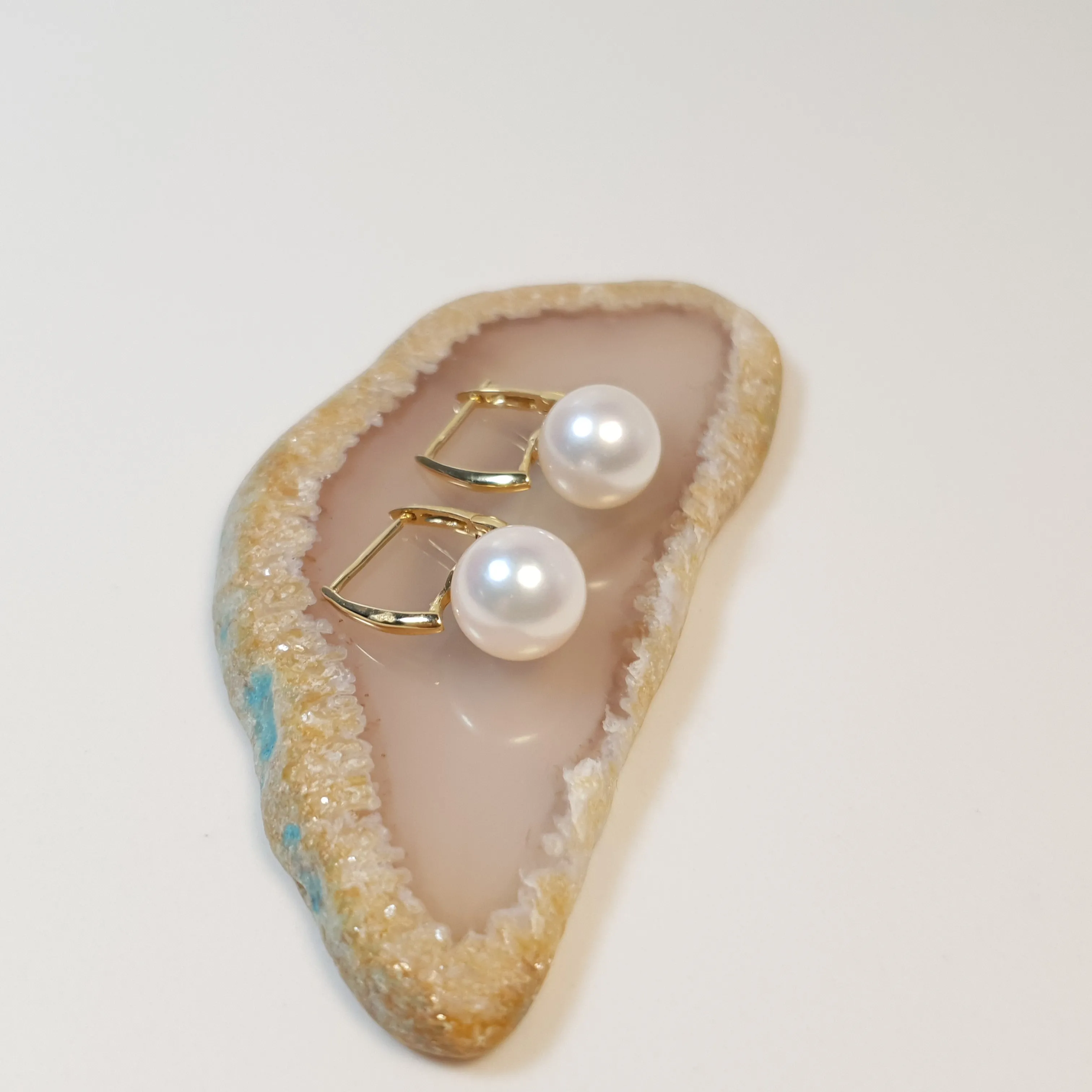 Akoya Pearl Earrings, Yellow Gold
