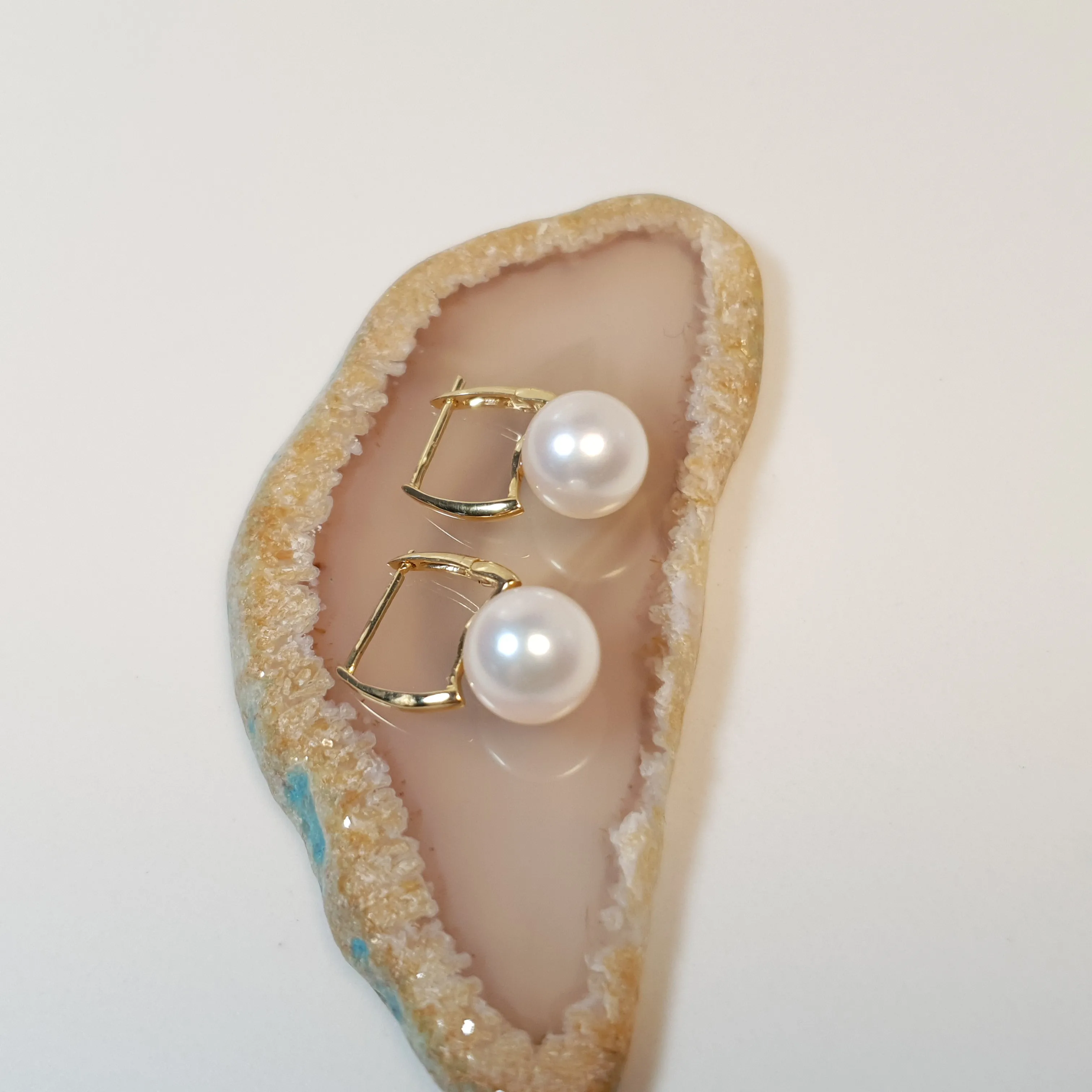 Akoya Pearl Earrings, Yellow Gold