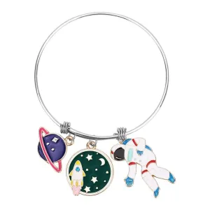 Alien Rocket Spaceship Space Theme Stainless Steel Bracelet