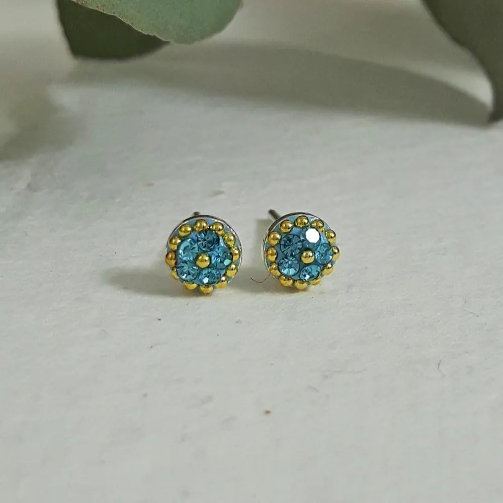 Allegra Tiny Aquamarine Stud Earrings