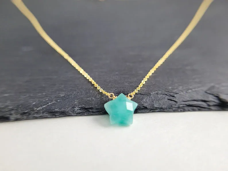 Amazonite Star Briolette Necklace