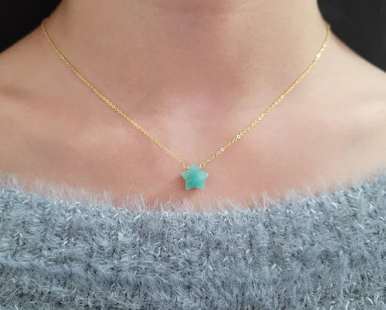 Amazonite Star Briolette Necklace