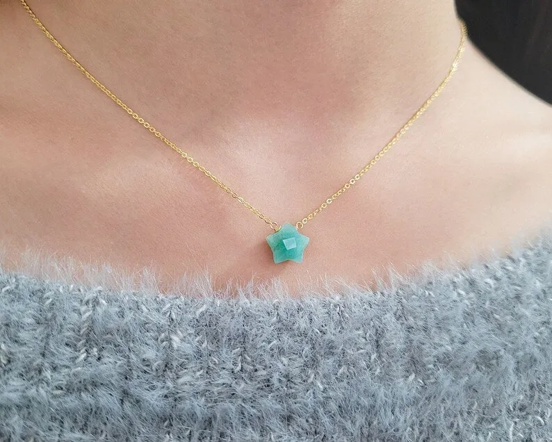 Amazonite Star Briolette Necklace