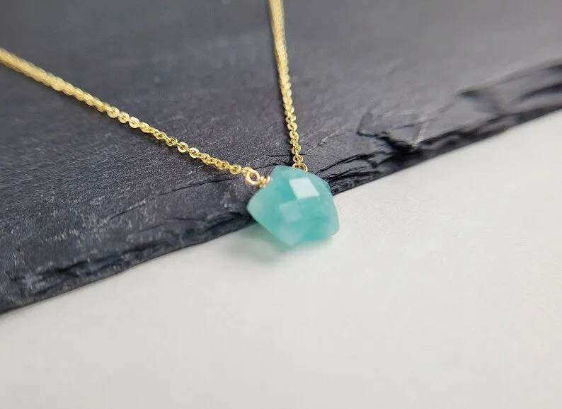 Amazonite Star Briolette Necklace