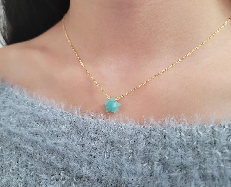 Amazonite Star Briolette Necklace