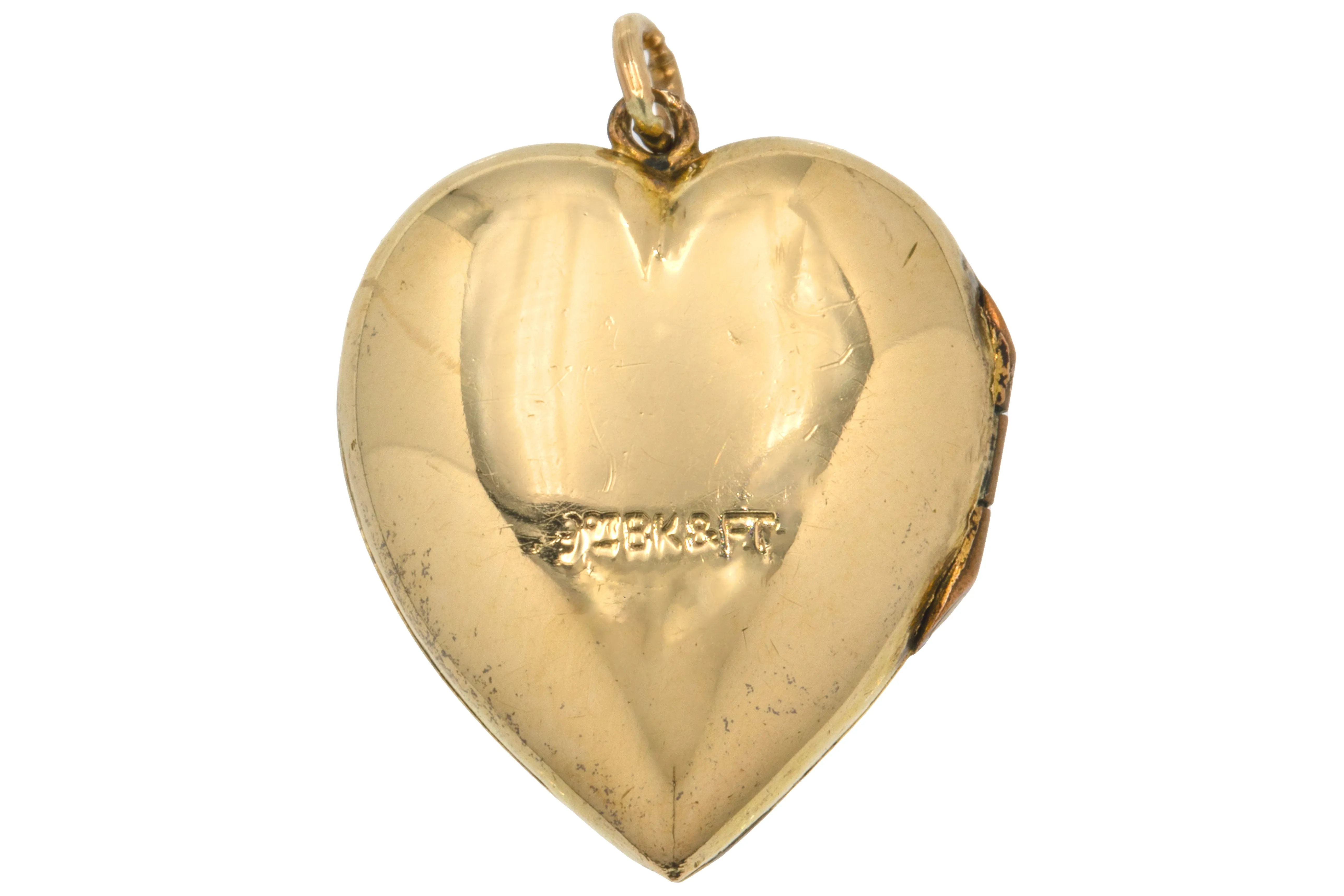 Antique 9ct Gold Engraved Heart Locket