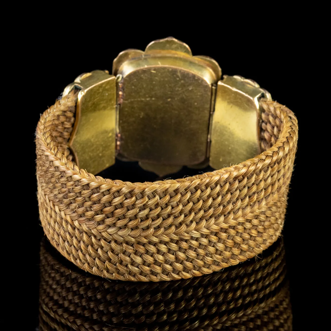 Antique Georgian Hair Bracelet Gold Silver Clasp