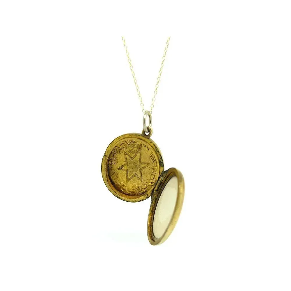 Antique Victorian Enamel Mourning Locket Necklace