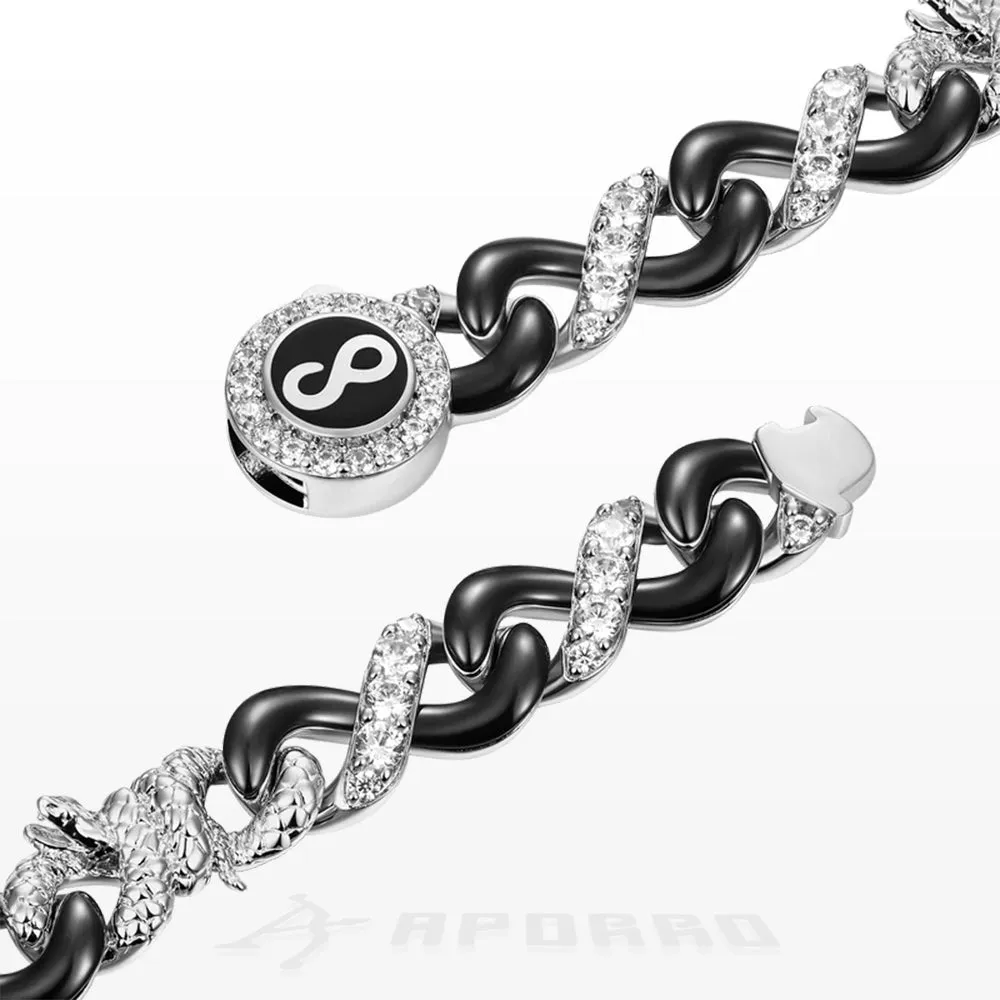 Aporro Infinity Two-tone Snake Shape Bracelet - 8mm