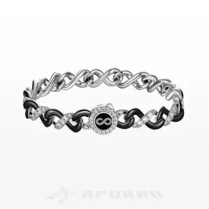 Aporro Infinity Two-tone Snake Shape Bracelet - 8mm