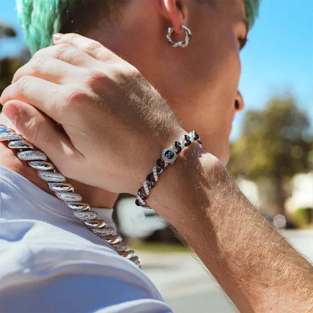 Aporro Infinity Two-tone Snake Shape Bracelet - 8mm