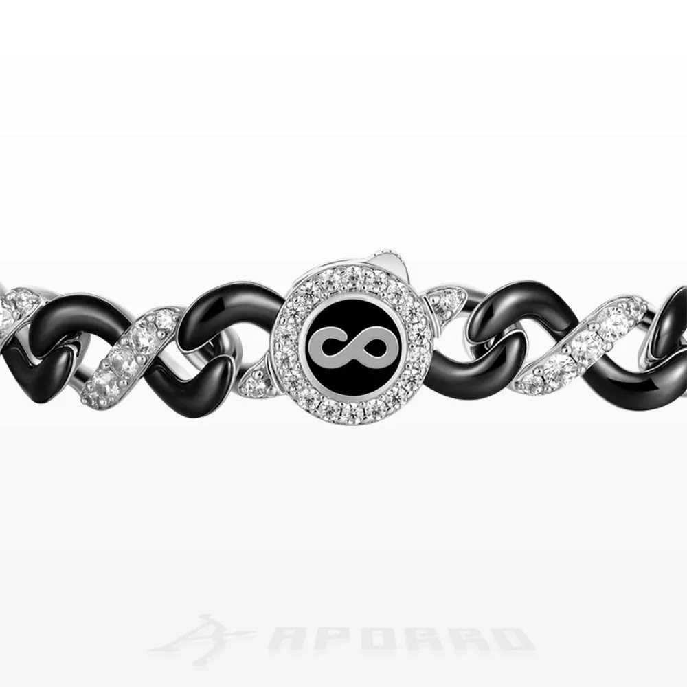 Aporro Infinity Two-tone Snake Shape Bracelet - 8mm