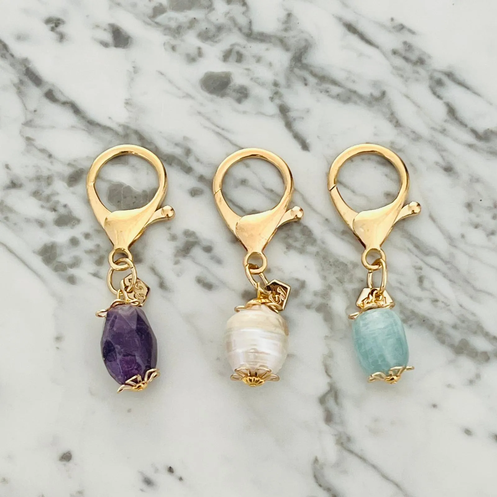 Aquamarine Bag Charm/ Key Ring